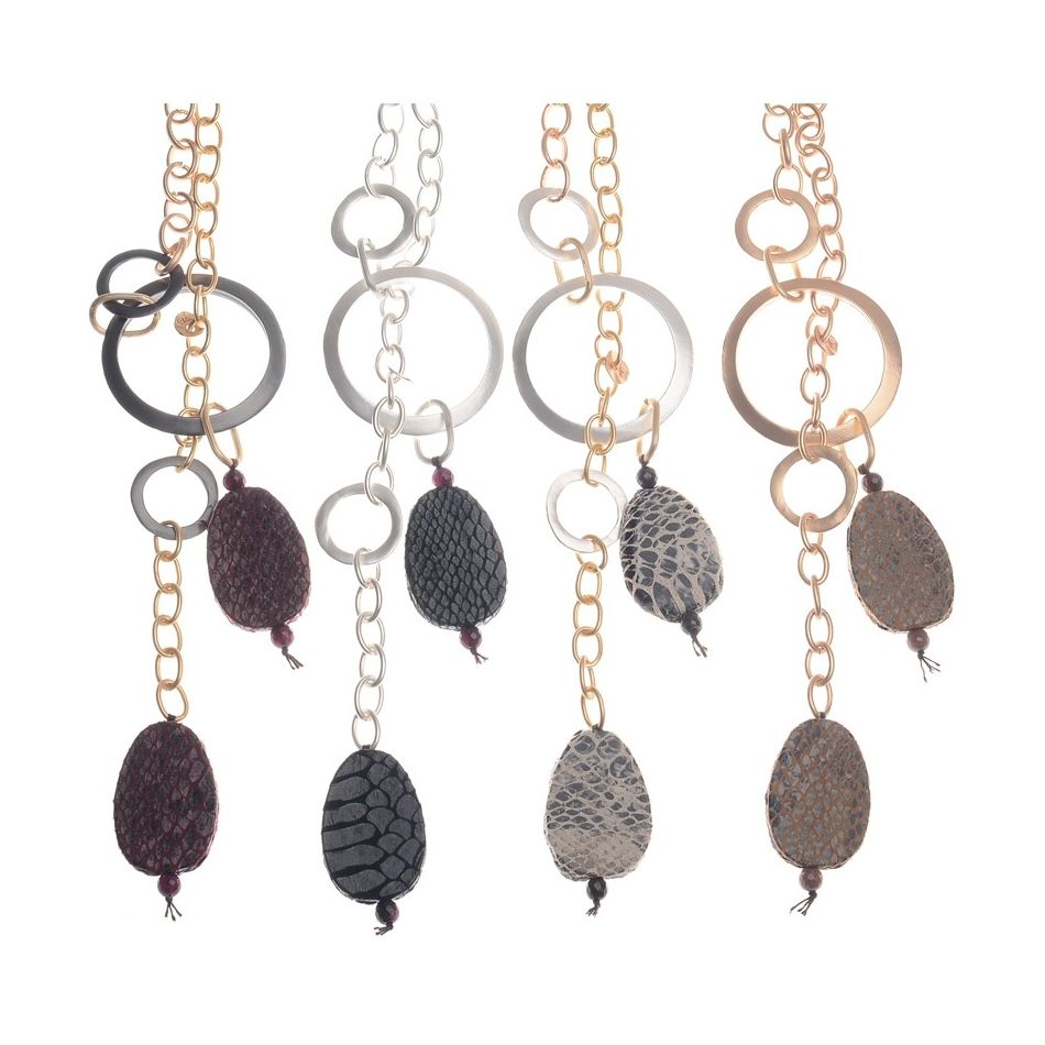 COLLAR LARGO DOBLE COLGANTE CUENTAS ESTAMPADO SERPIENTE