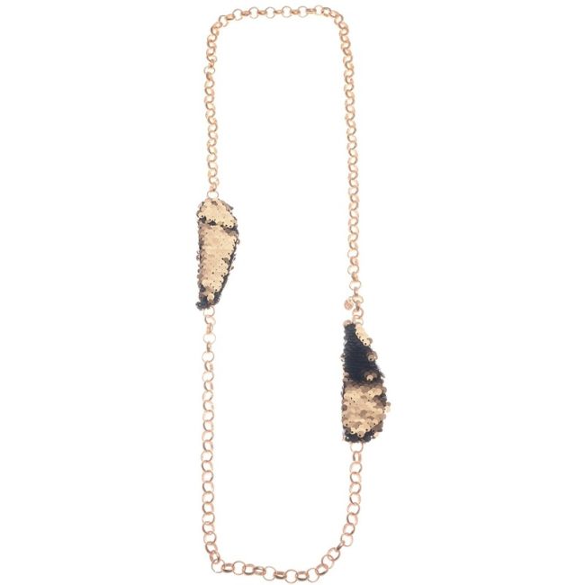 LONG DOUBLE SEQUIN BEADS CHAIN NECKLACE