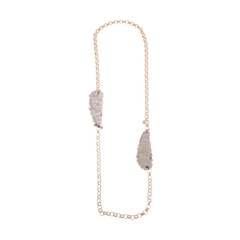LONG DOUBLE SEQUIN BEADS CHAIN NECKLACE