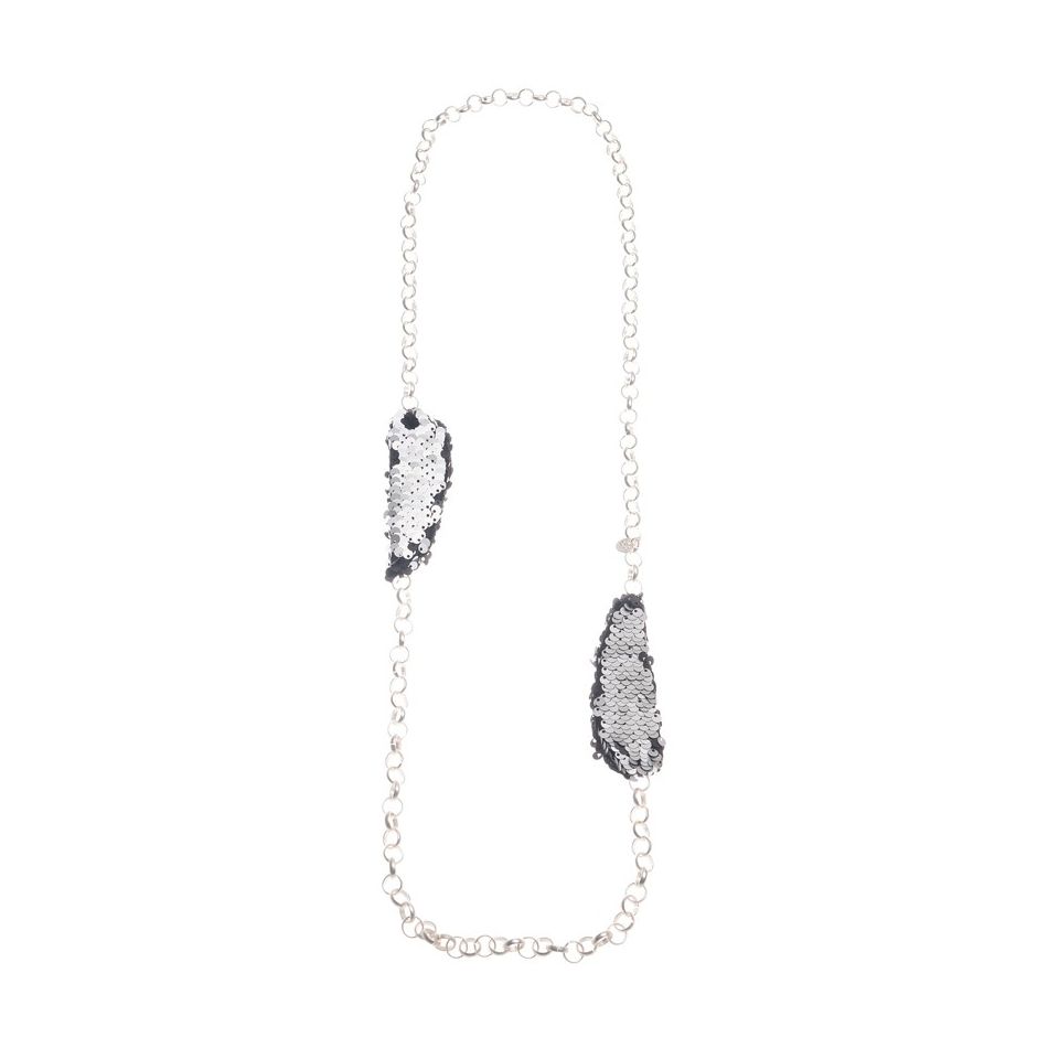 LONG DOUBLE SEQUIN BEADS CHAIN NECKLACE