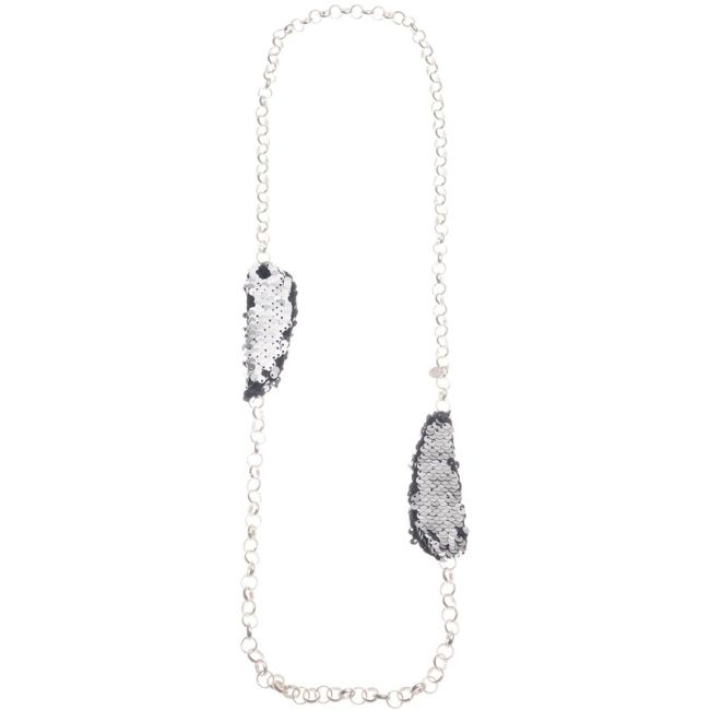 LONG DOUBLE SEQUIN BEADS CHAIN NECKLACE