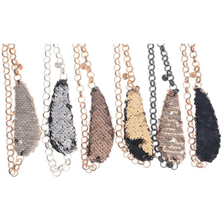 LONG DOUBLE SEQUIN BEADS CHAIN NECKLACE 2