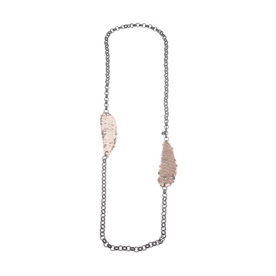 LONG DOUBLE SEQUIN BEADS CHAIN NECKLACE