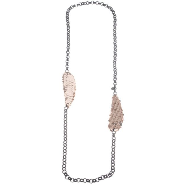 LONG DOUBLE SEQUIN BEADS CHAIN NECKLACE