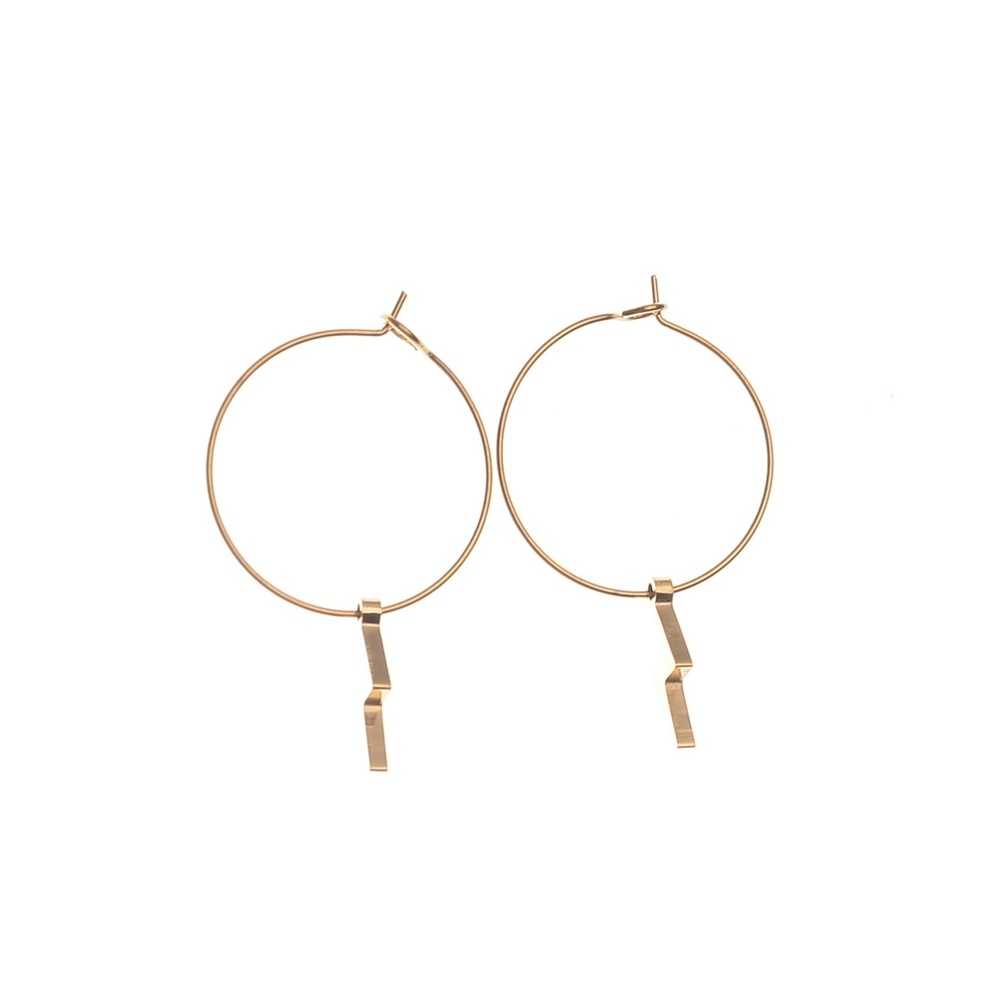 STAINLESS STEEL HOOP EARRINGS HANGING LIGHTNING