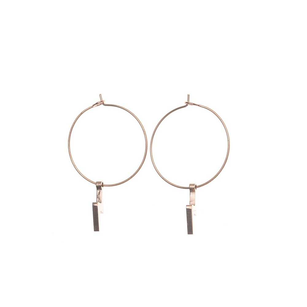 STAINLESS STEEL HOOP EARRINGS HANGING LIGHTNING