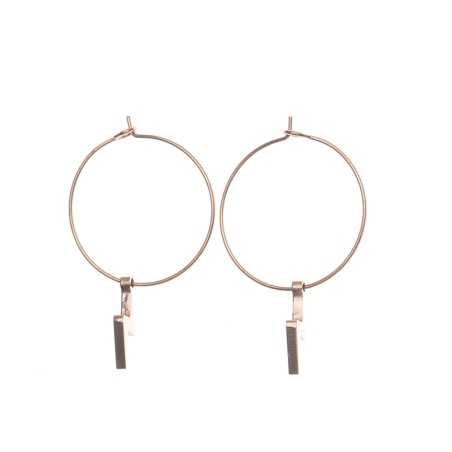 STAINLESS STEEL HOOP EARRINGS HANGING LIGHTNING