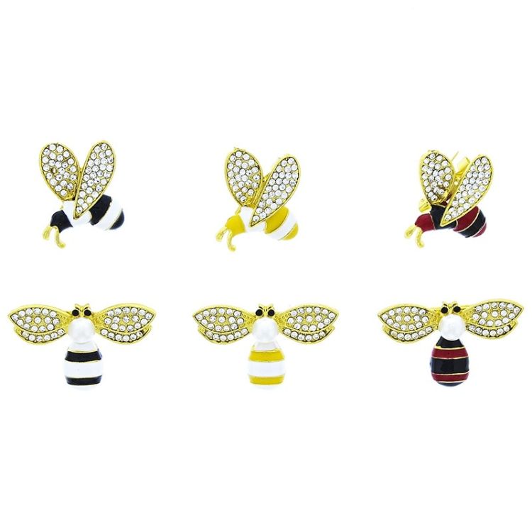 BROCHE SET ABEJITAS METAL ESMALTE 2