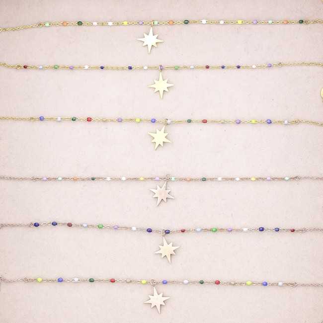 SUN ENAMEL STEEL SHORT NECKLACE