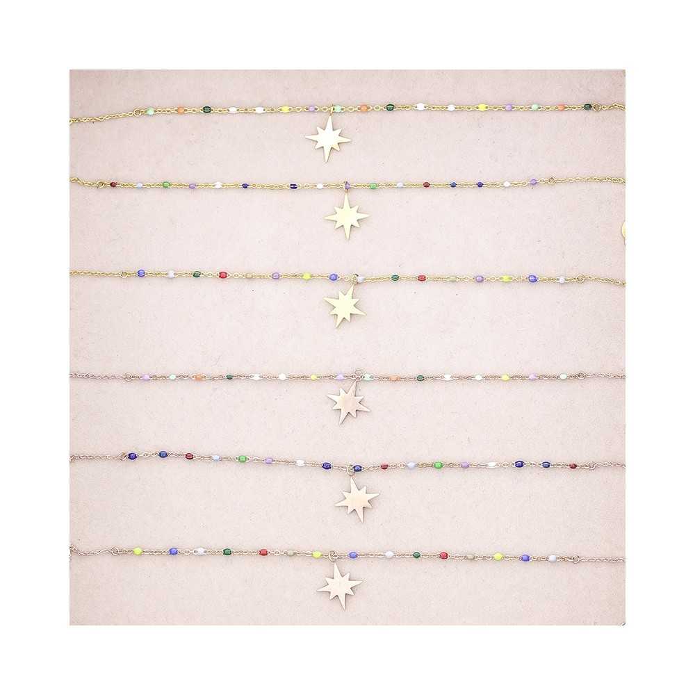 SUN ENAMEL STEEL SHORT NECKLACE