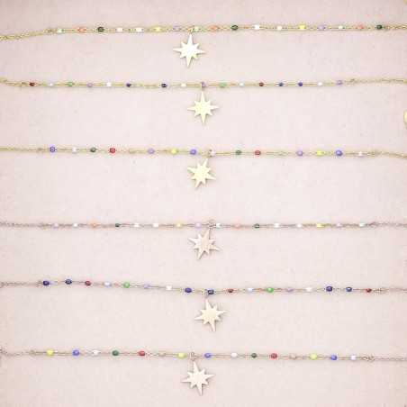 SUN ENAMEL STEEL SHORT NECKLACE