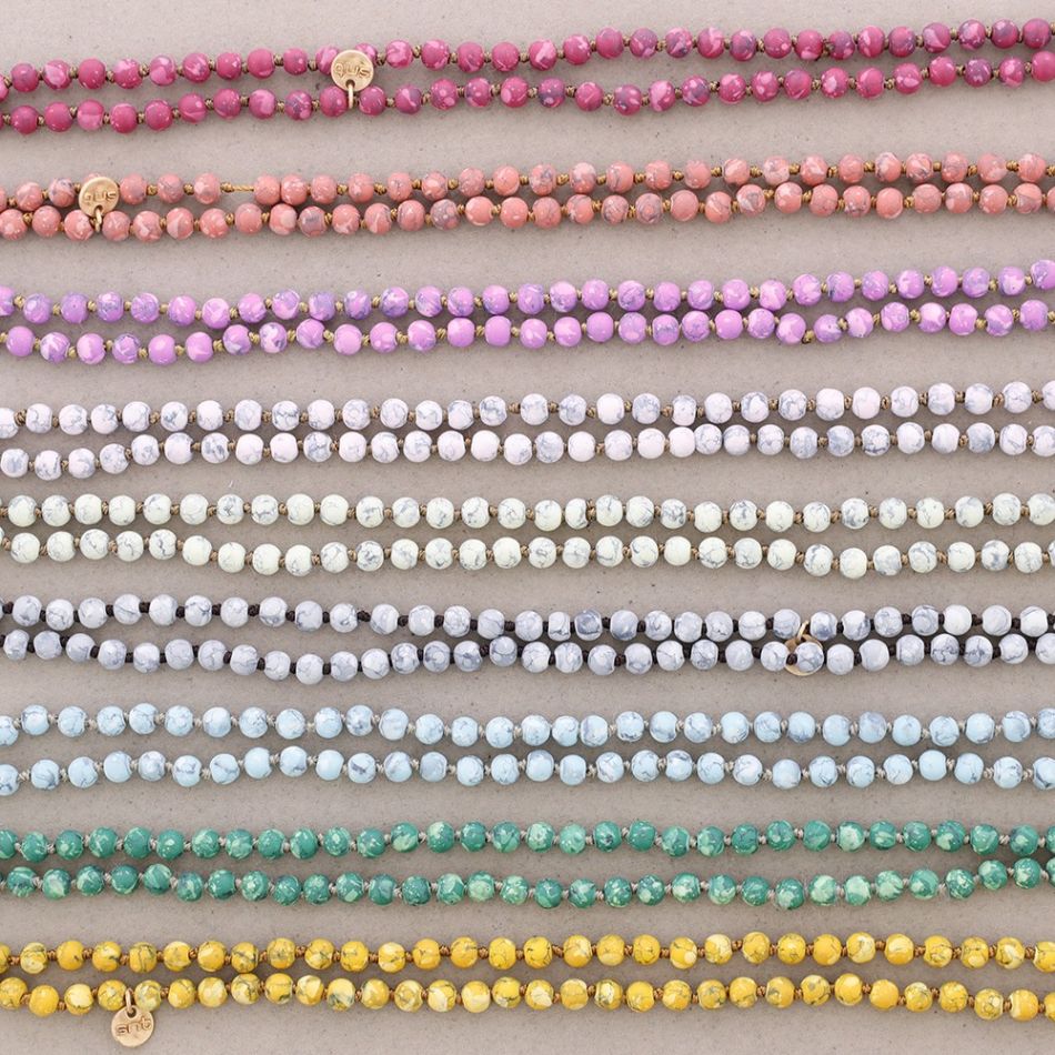 LONG NECKLACE PRINTED BALLS KNOTS 1.5M*6MM