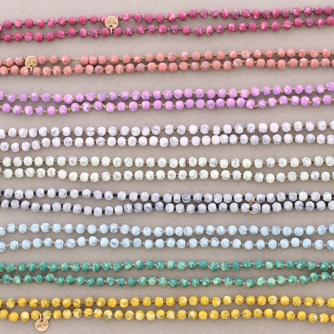 LONG NECKLACE PRINTED BALLS KNOTS 1.5M*6MM