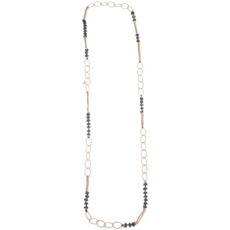 COLLAR LARGO ESLABONES PIEDRAS