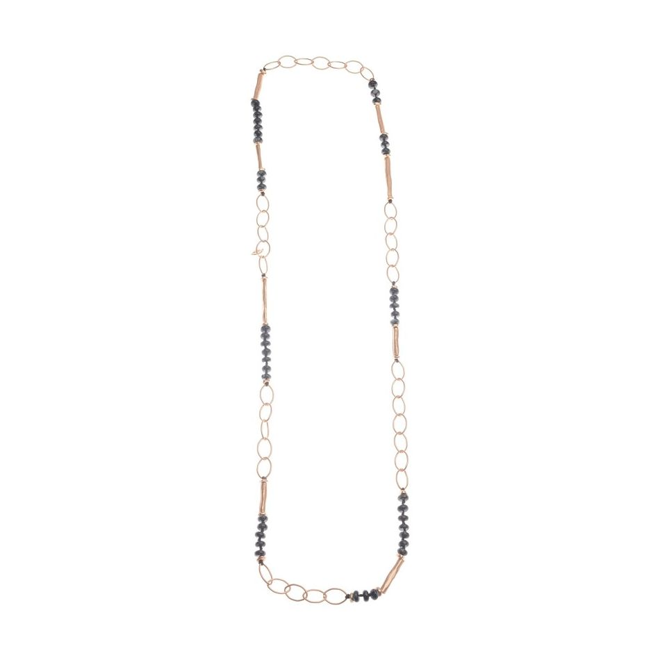 LONG STONE LINK NECKLACE