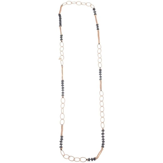 COLLAR LARGO ESLABONES PIEDRAS