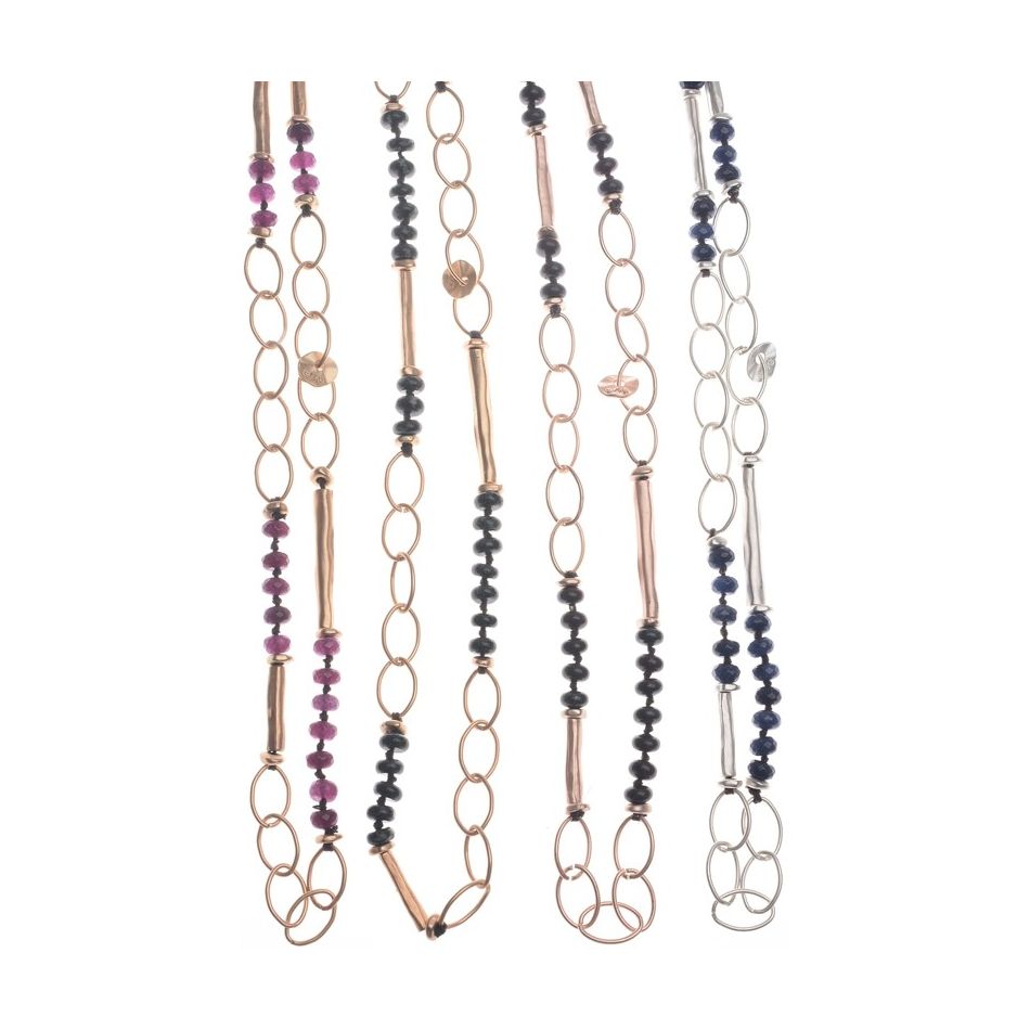 COLLAR LARGO ESLABONES PIEDRAS