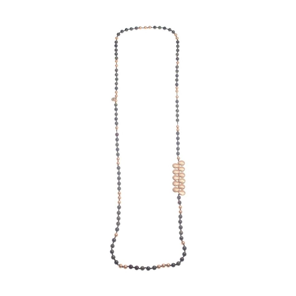 LONG NECKLACE WITH FACETED DROPS STONES