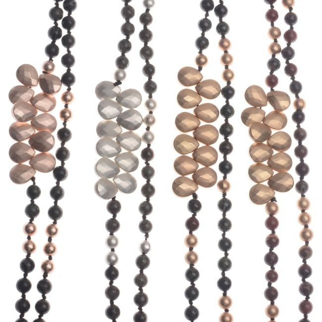 COLLAR LARGO PIEDRAS GOTAS FACETADAS