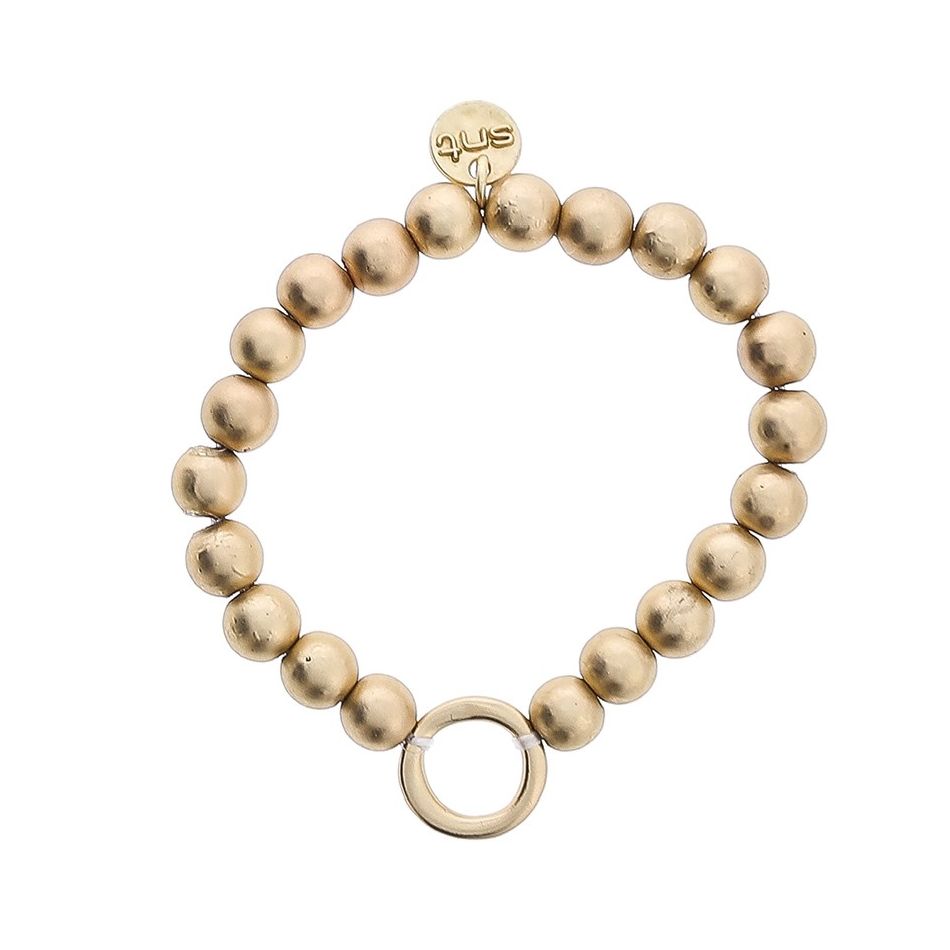 ELASTIC BALL BRACELET WITH METAL RING