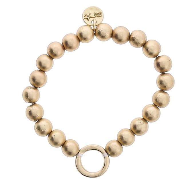PULSERA ELÁSTICA BOLAS ANILLA METAL