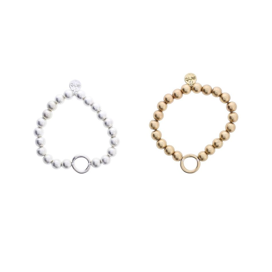 ELASTIC BALL BRACELET WITH METAL RING