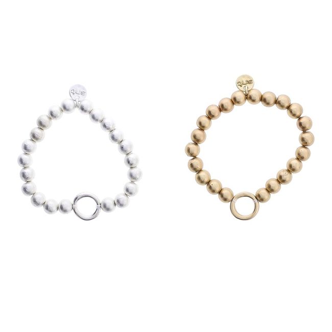 ELASTIC BALL BRACELET WITH METAL RING