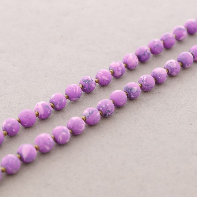 LONG NECKLACE PRINTED BALLS KNOTS 1.2M*8MM