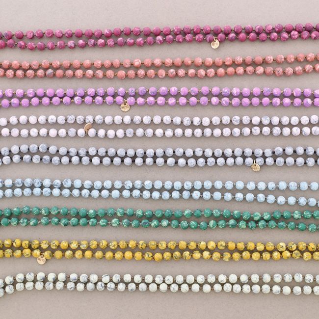 COLLAR LARGO BOLAS ESTAMPADAS NUDOS 1.2M*8MM