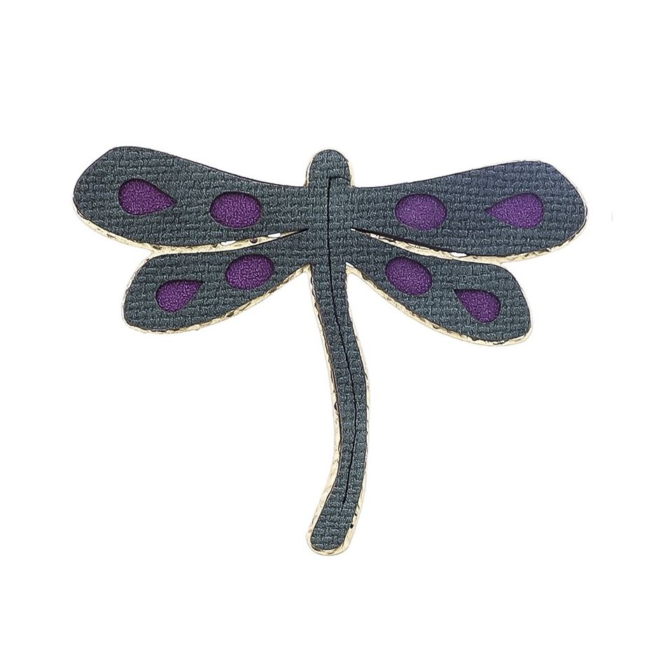 IMITATION LEATHER METAL DRAGONFLY BROOCH