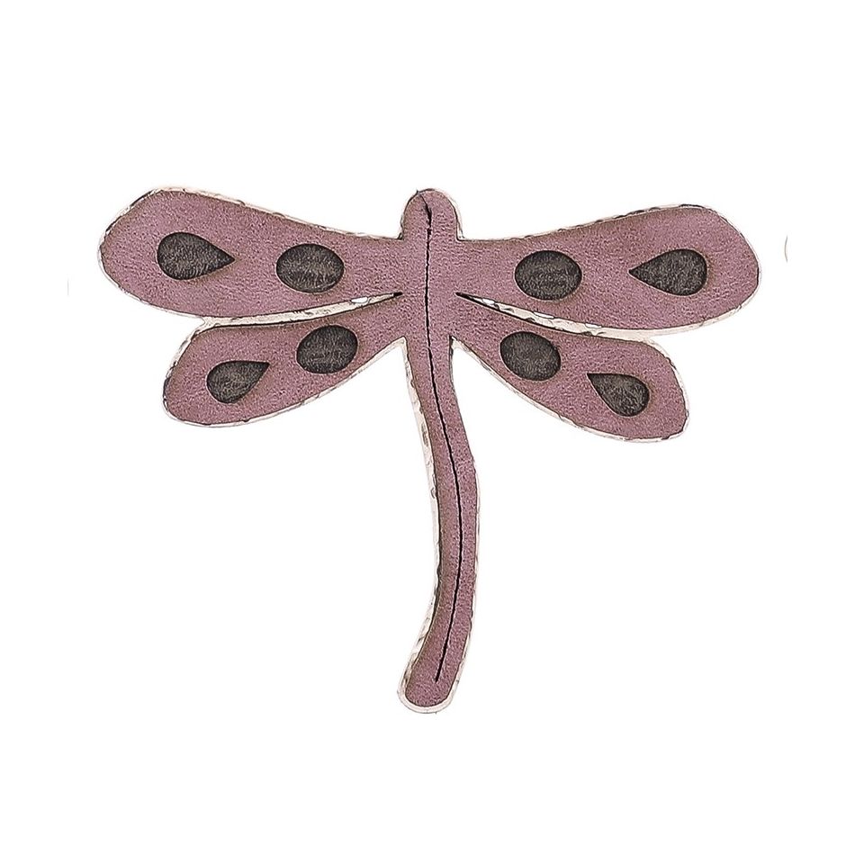BROCHE LIBÉLULA METAL IMITACIÓN CUERO