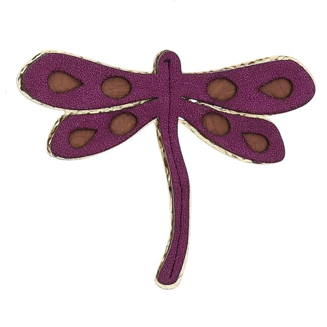 BROCHE LIBÉLULA METAL IMITACIÓN CUERO