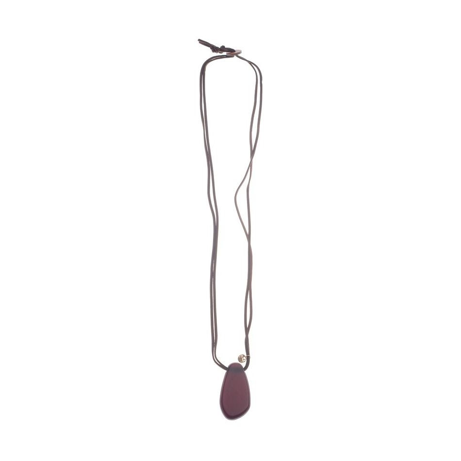 IRREGULAR RESIN DROP PENDANT LONG NECKLACE