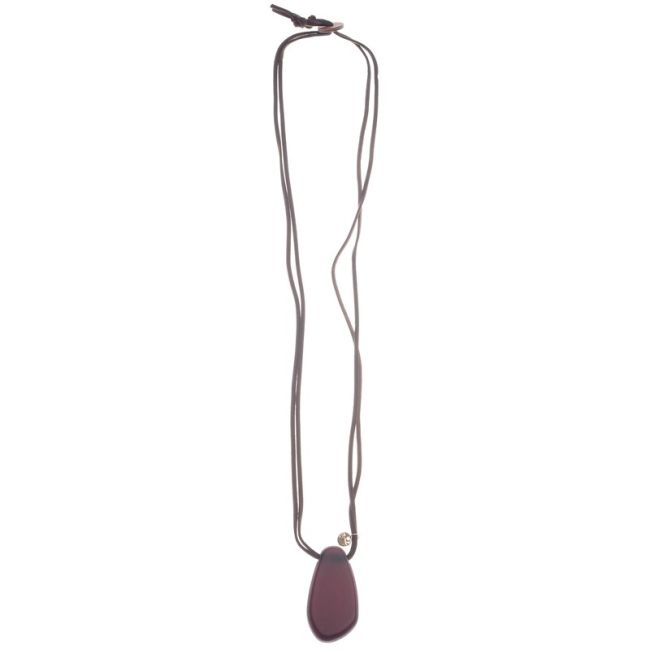 IRREGULAR RESIN DROP PENDANT LONG NECKLACE