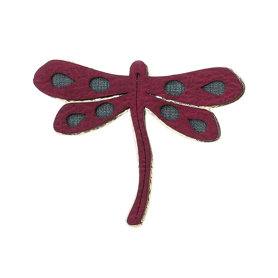 BROCHE LIBÉLULA METAL IMITACIÓN CUERO