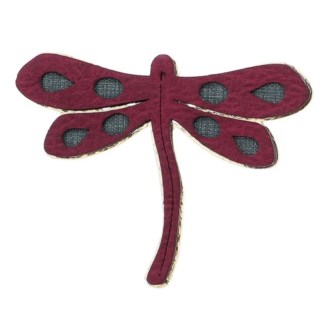 BROCHE LIBÉLULA METAL IMITACIÓN CUERO
