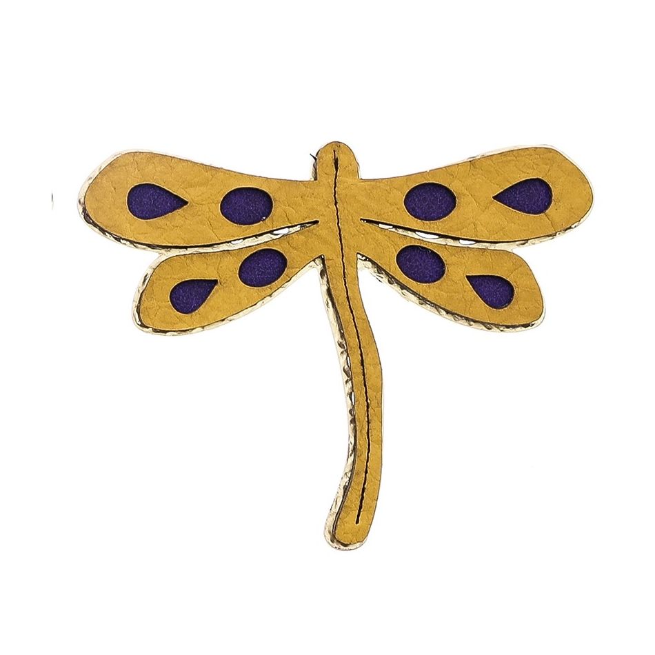 BROCHE LIBÉLULA METAL IMITACIÓN CUERO