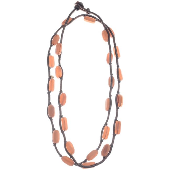 COLLAR LARGO CUENTAS RESINA ANUDADAS