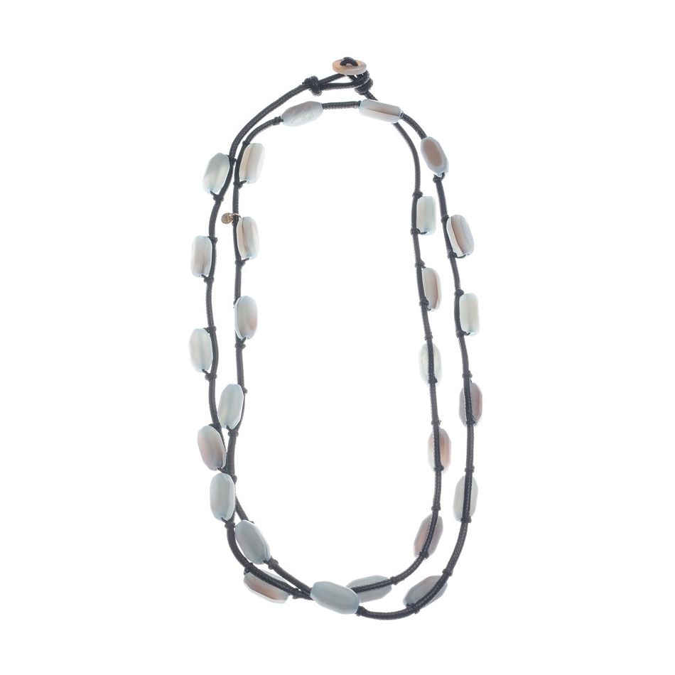 COLLAR LARGO CUENTAS RESINA ANUDADAS