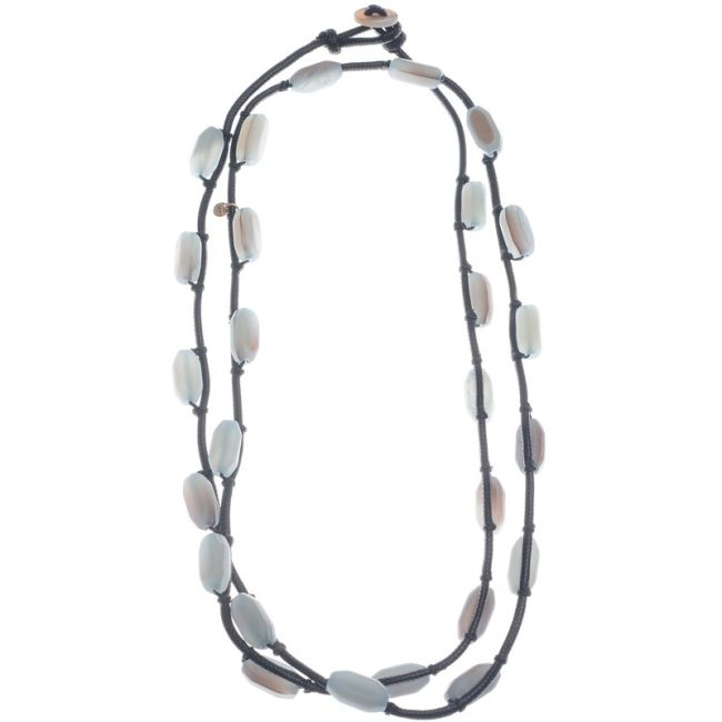 COLLAR LARGO CUENTAS RESINA ANUDADAS