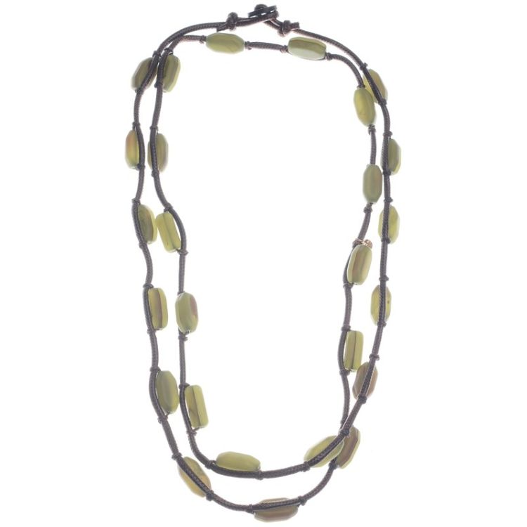 COLLAR LARGO CUENTAS RESINA ANUDADAS 2