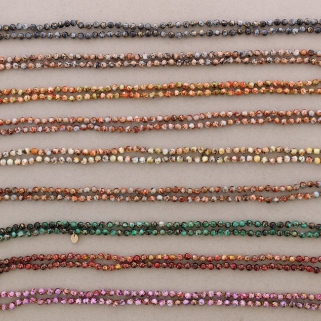 LONG NECKLACE PRINTED BALLS KNOTS 1.5M*6MM