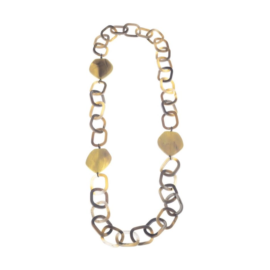 COLLAR LARGO ESLABONES CUENTAS RESINA