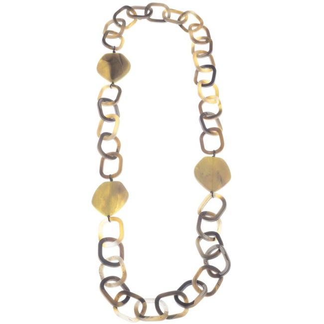 LONG RESIN BEADS LINK NECKLACE