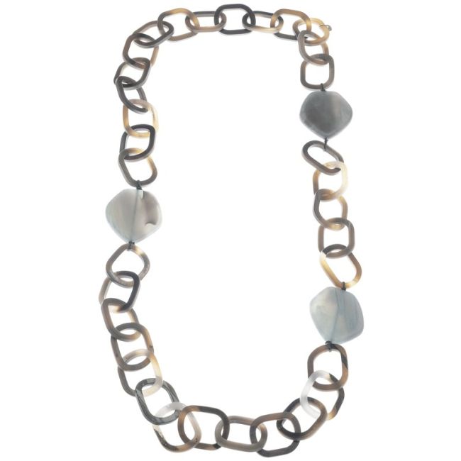 COLLAR LARGO ESLABONES CUENTAS RESINA