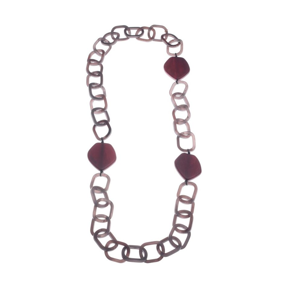 LONG RESIN BEADS LINK NECKLACE