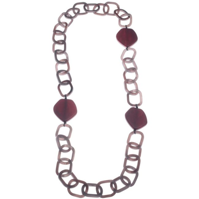 COLLAR LARGO ESLABONES CUENTAS RESINA