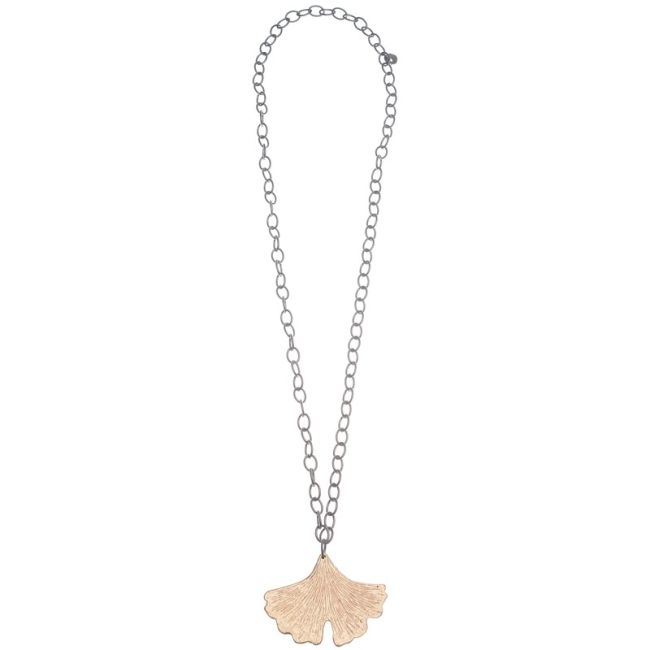 COLLAR LARGO CADENA COLGANTE HOJA METAL