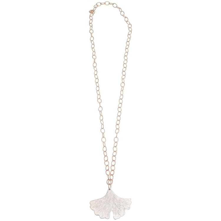 COLLAR LARGO CADENA COLGANTE HOJA METAL