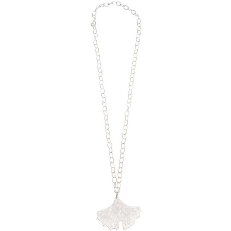COLLAR LARGO CADENA COLGANTE HOJA METAL 2